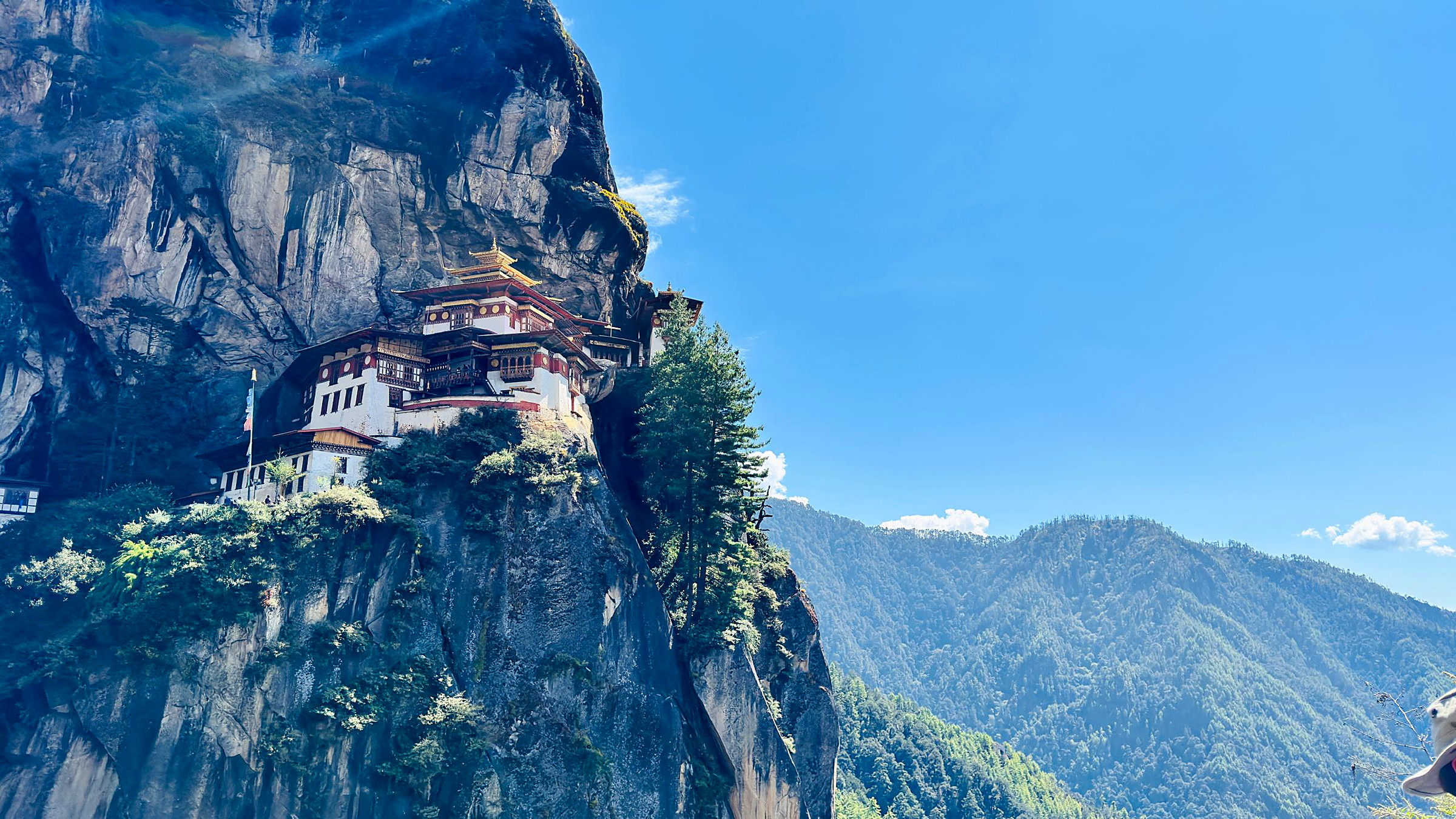 Himalayan peaks catching first light above Bhutan